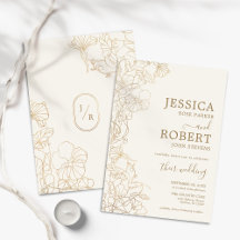 Ivory Gold Floral Wedding