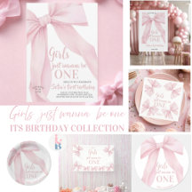 Girls Just Wanna Be One - Pink Bow 1st Birthday