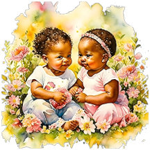 Twin Girls Babies of Color Baby Shower