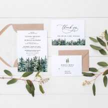 The Watercolor Pine Tree Forest Wedding Collection