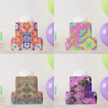 Wrapping Paper Rolls With Botanical Floral Designs