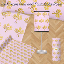 Ice Cream Pink and Faux Gold Roses