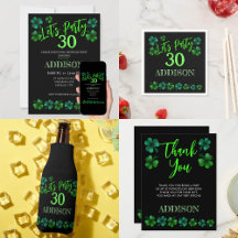 St Patrick Day Adult Birthday party shamrocks