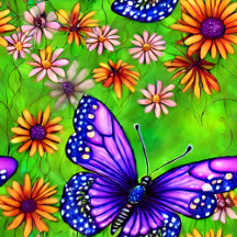 Beautiful Purple Butterfly Flower Meadow