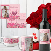 Valentine Day Personalized Photo Pink Hearts 