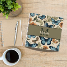 Butterfly Monogram Sketchbook Notebook Collection