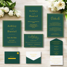Minimal Chic Green And Gold Wedding Collection