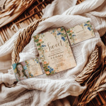 Vintage Pastel Wildflower Sweet Sixteen