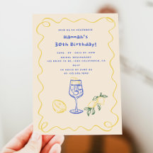 Hand Drawn Summer Adult 30th Birthday
