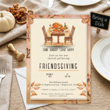 Autumn Friendsgiving Dinner Invitations