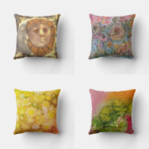 Throw Pillows With Watercolor Themed Designs 
