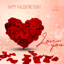 Valentine's Day Rose Heart Bouquet