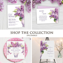Lilac Modern Rustic Floral Elegant Baby Shower