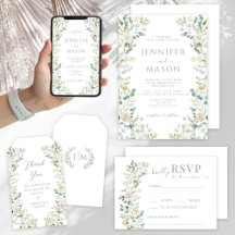 Boho Sage Eucalyptus & Greenery Leaves Wedding