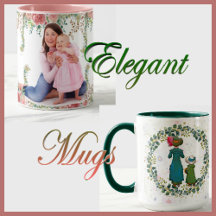 Modern Classy Vintage Stylish Holiday Festive Mugs