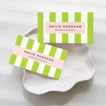 Green Stripes Business Cards Collection