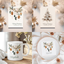 Boho Watercolor Enchanted Christmas Collection