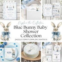 Blue Bunny Baby Shower Collection 