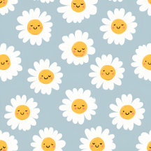 Personalized Cute Pastel Smiling Daisy