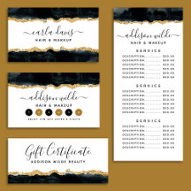 Black And Gold Watercolor Business Suite