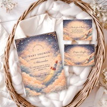 Neutral Space Rocket Stars Baby Shower