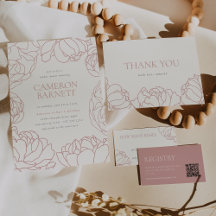 Peony Garden Bridal Shower Collection - Dusty Rose