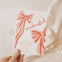 Whimsical Doodle Pink Bow Girl 1st Birthday