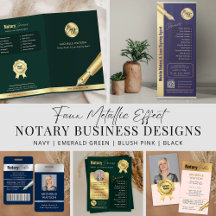 Notary Public Loan Signing Agent Elegant Gold
