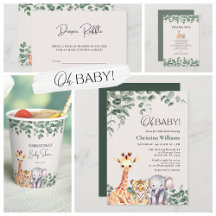 Cute Safari Animals Baby Shower