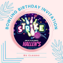 Bowling Birthday Invitation