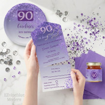 Elegant Purple Glitter | 90th Birthday Suite