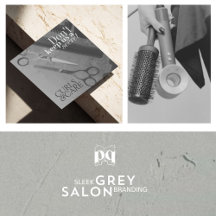 Sleek Grey Modern Salon Branding Supplies