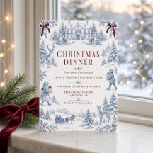 Personalized Blue Winter Toile Family Christmas 