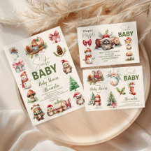 Santa Baby Woodland Winter Christmas Baby Shower