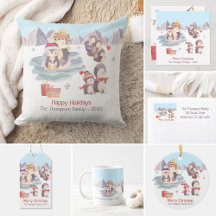 Cute Penguin Family - Season Greetings