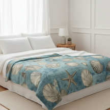 Beautiful Vintage Seashells In Blue