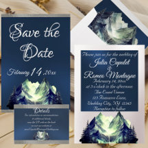 Watercolor Mountain Wedding - Blue