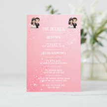 Whimsical Light Pink Wedding Invitation Sparkles