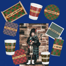 Plaid Wee Dram of Scotch Whiskey Golf and Barware 