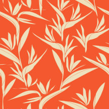 Tropical plants silhouette in orange pattern