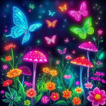 Fairycore Butterflies Flowers and Mushrooms