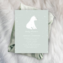 Polar Bear Snow Winter Baby Shower - Wintergreen