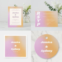 Modern Pastel Sunset Gradient Wedding Suite