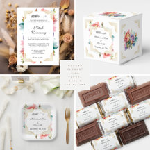 Modern Elegant pink floral Nikah Muslim Invitation