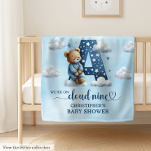 Cute Teddy Bear We're on cloud Nine Boy Blankets
