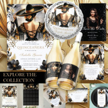 Luxury Black Gold Quinceañera 