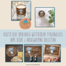 Rustic Blue Hydrangea Watering Can Watercolor