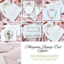  Monogram Regency Crest Elegant Wedding Suite 