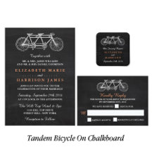 Tandem Bicycle On Chalkboard Wedding