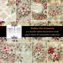 Shabby Chic Poinsettia Papercraft Supplies